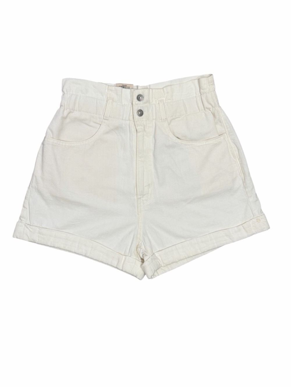 Levi's White High-Waist Paperbag Shorts - Picture 2 of 8